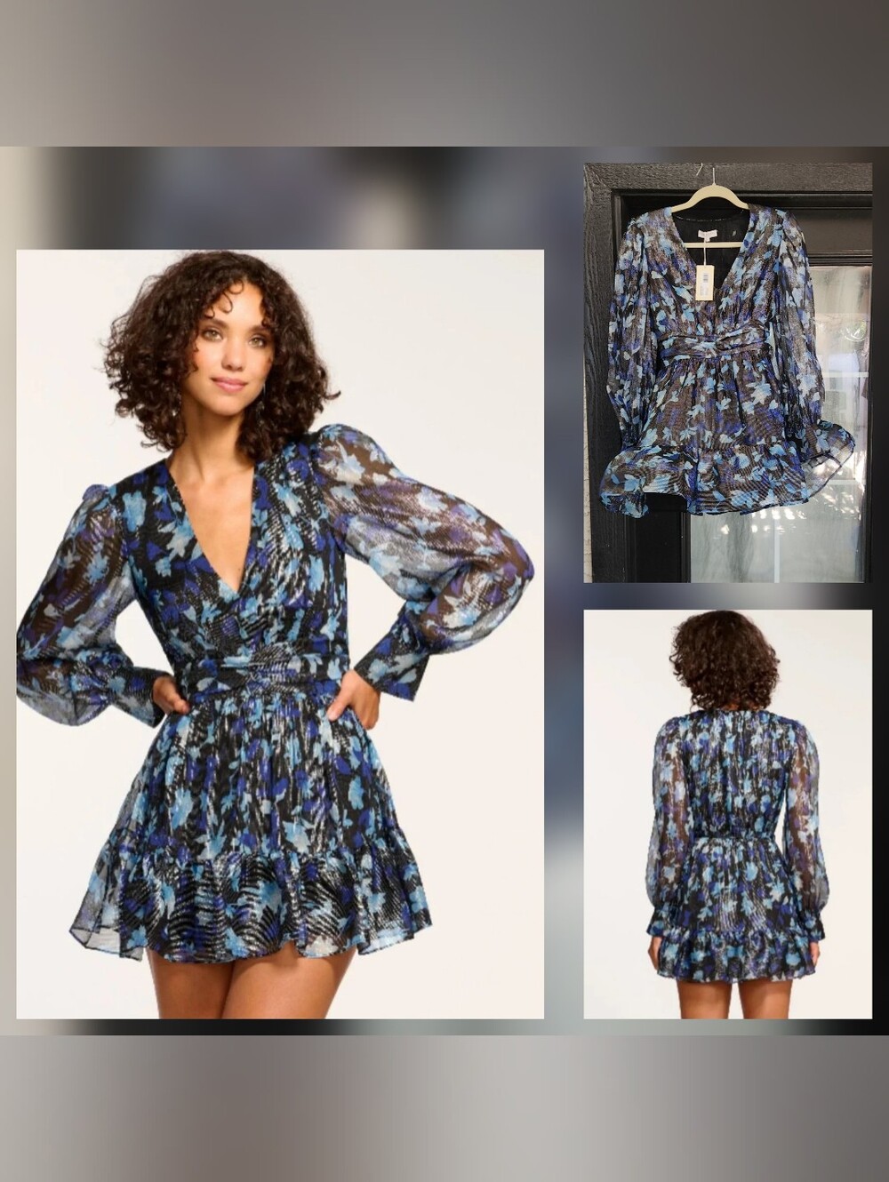Ramy Brook Lizbeth V-Neck Ruffle Mini Dress